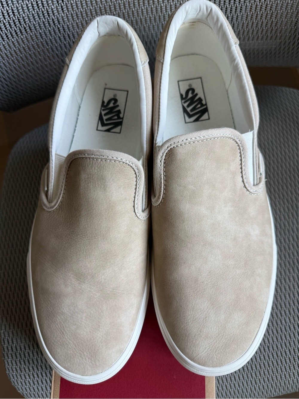 Vans Slip-On Suede Loafers in Beige